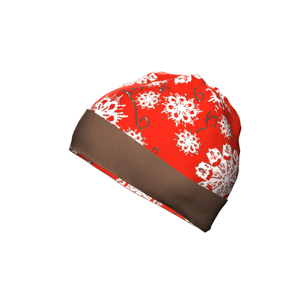 Snowflakes On Red Knit Cap