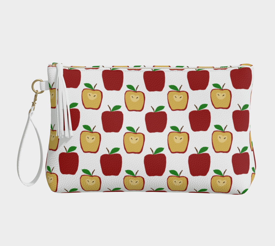 Apple Polkadots Vegan Leather Makeup Bag