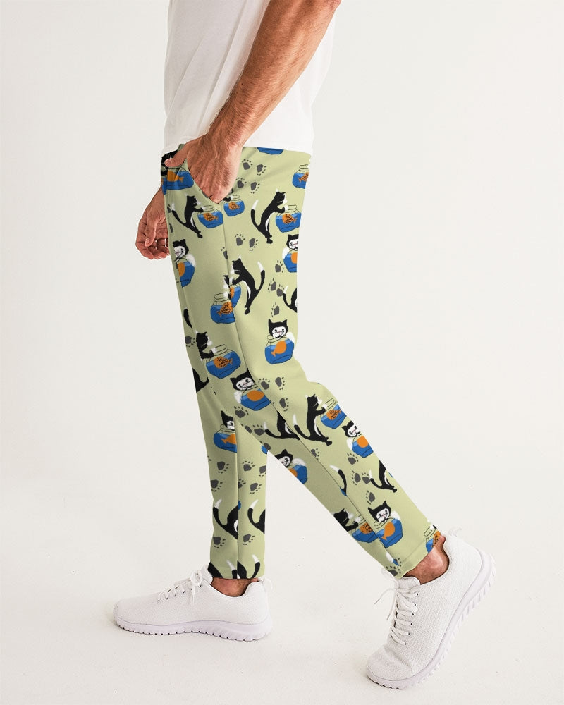 Cat and a Fishbowl Men's All-Over Print Joggers