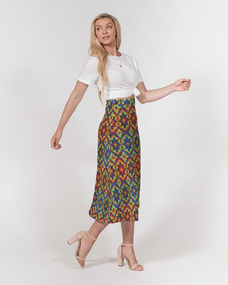 Carnival Kaleidoscope Women's All-Over Print A-Line Midi Skirt