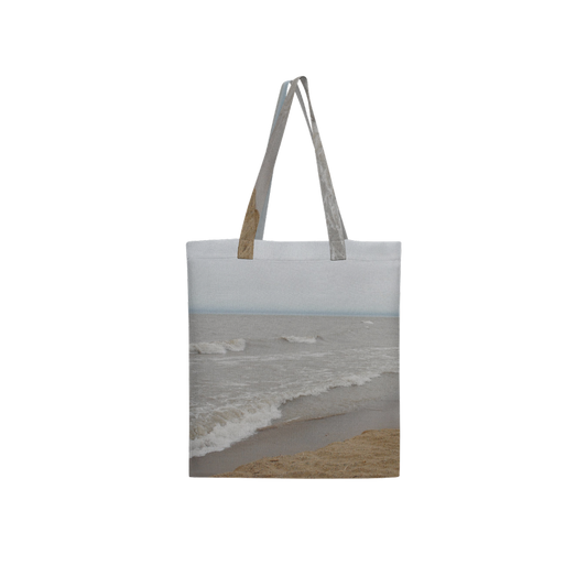 Lake Michigan Large City Tote Bag Lined with Inside Pocket – Linen Like Fabric