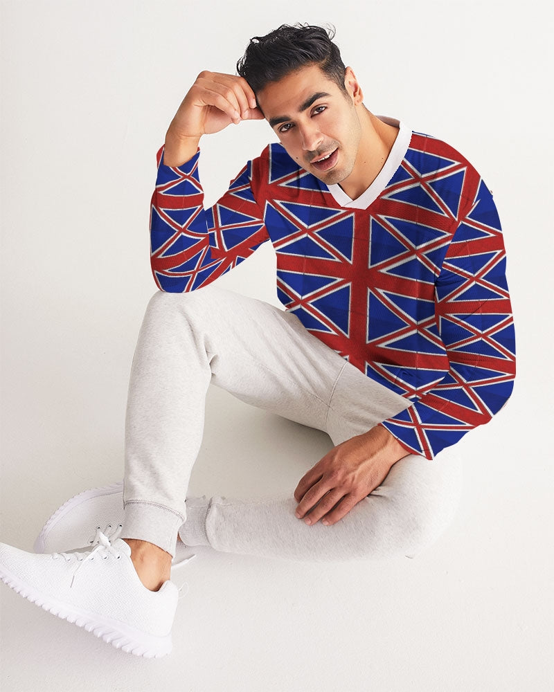 British Flag Pattern Men's All-Over Print Long Sleeve Sports Jersey