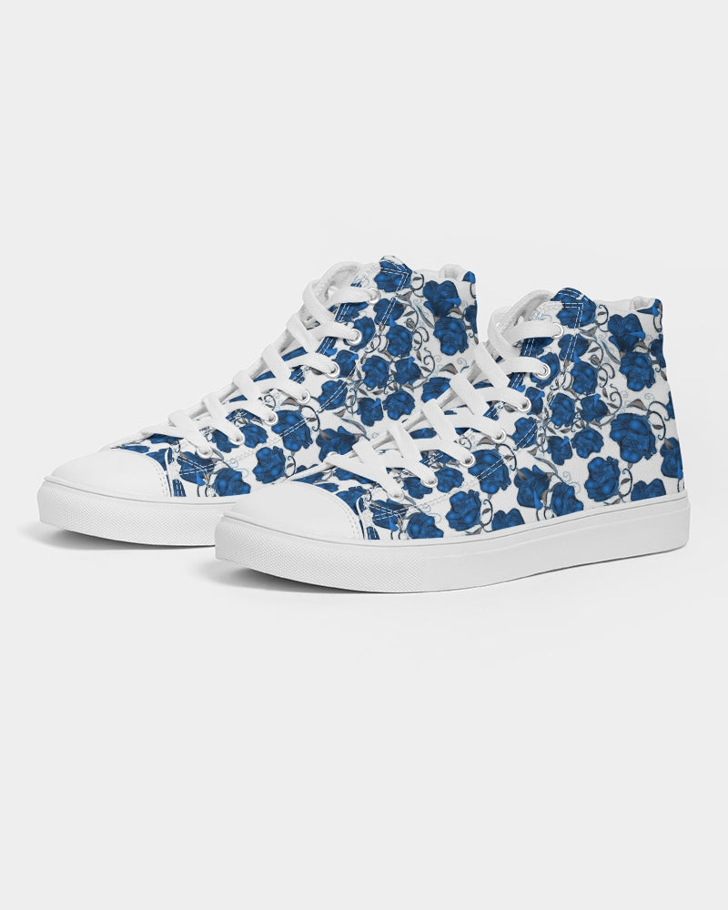 Blue Roses Women's Hightop Canvas Shoe