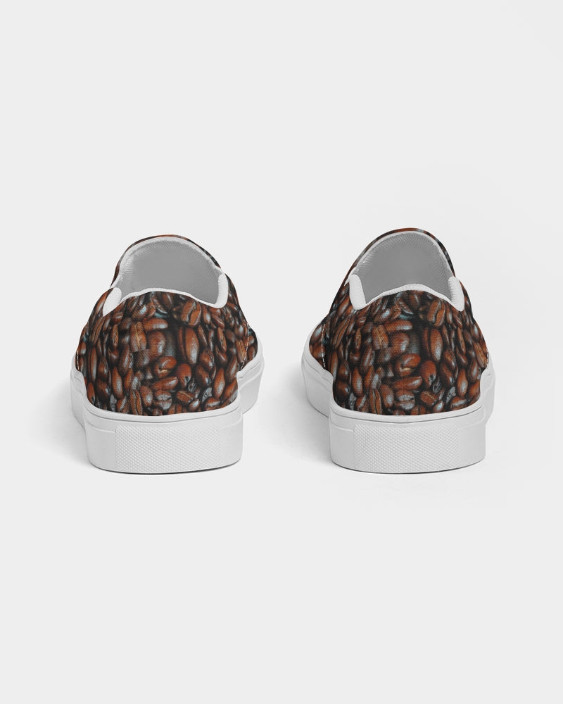 Coffee Bean Pattern Men's Slip-On Canvas Shoe