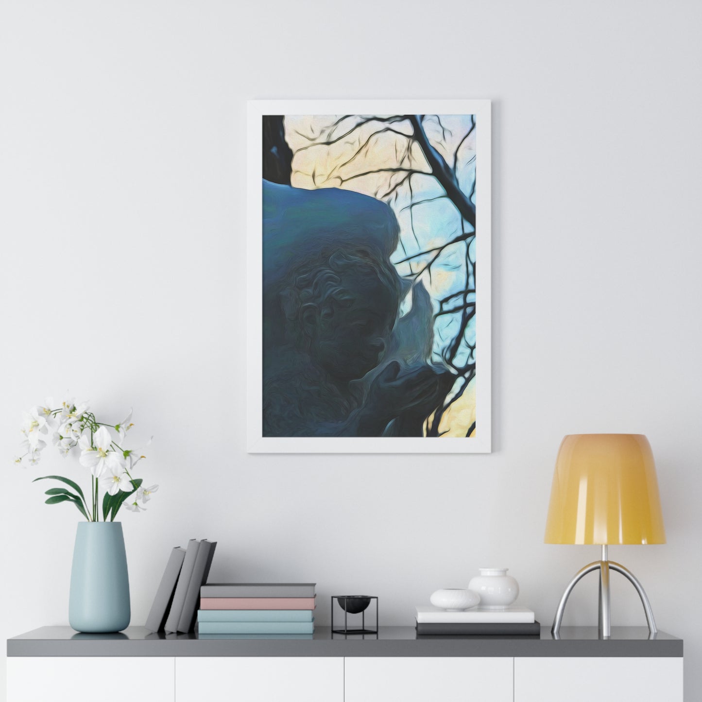 Angel On My Tree Framed Vertical Poster