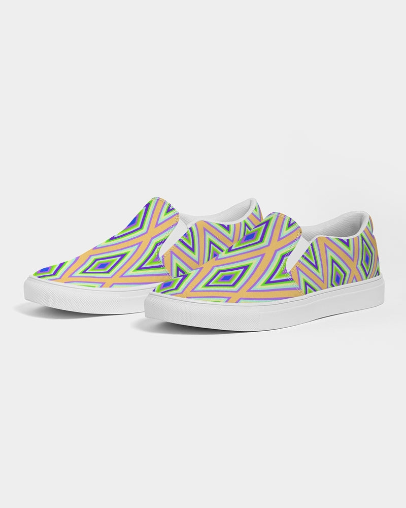 Colorful Diamonds Variation 1 Women's Slip-On Canvas Shoe