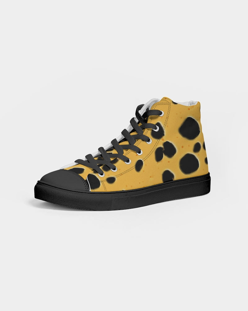 Cheese Women's Hightop Canvas Shoe - Black