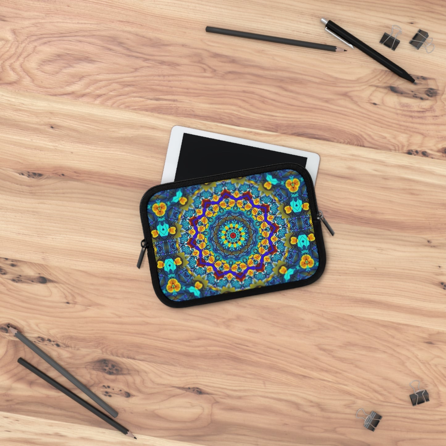 Blue Green Kaleidoscope Laptop Sleeve