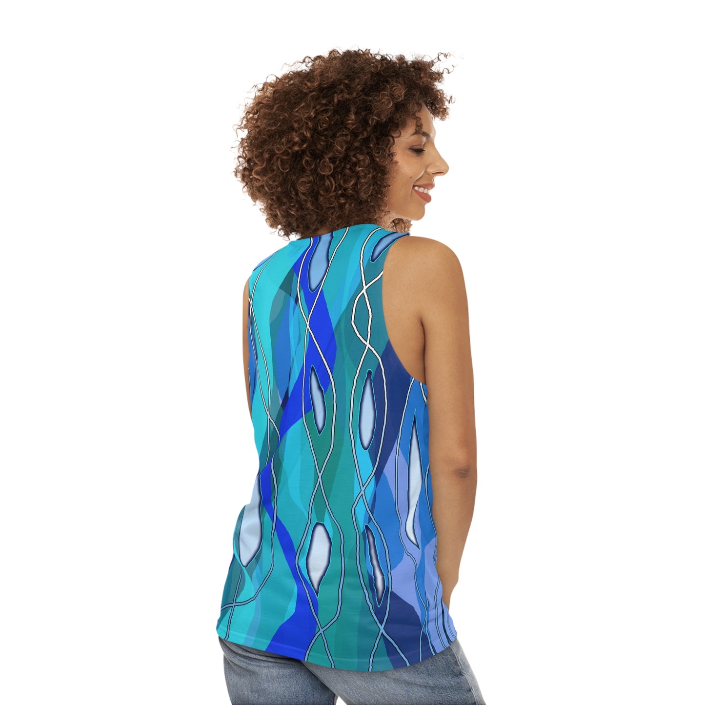 Wavy Blue Unisex Tank Top (AOP)