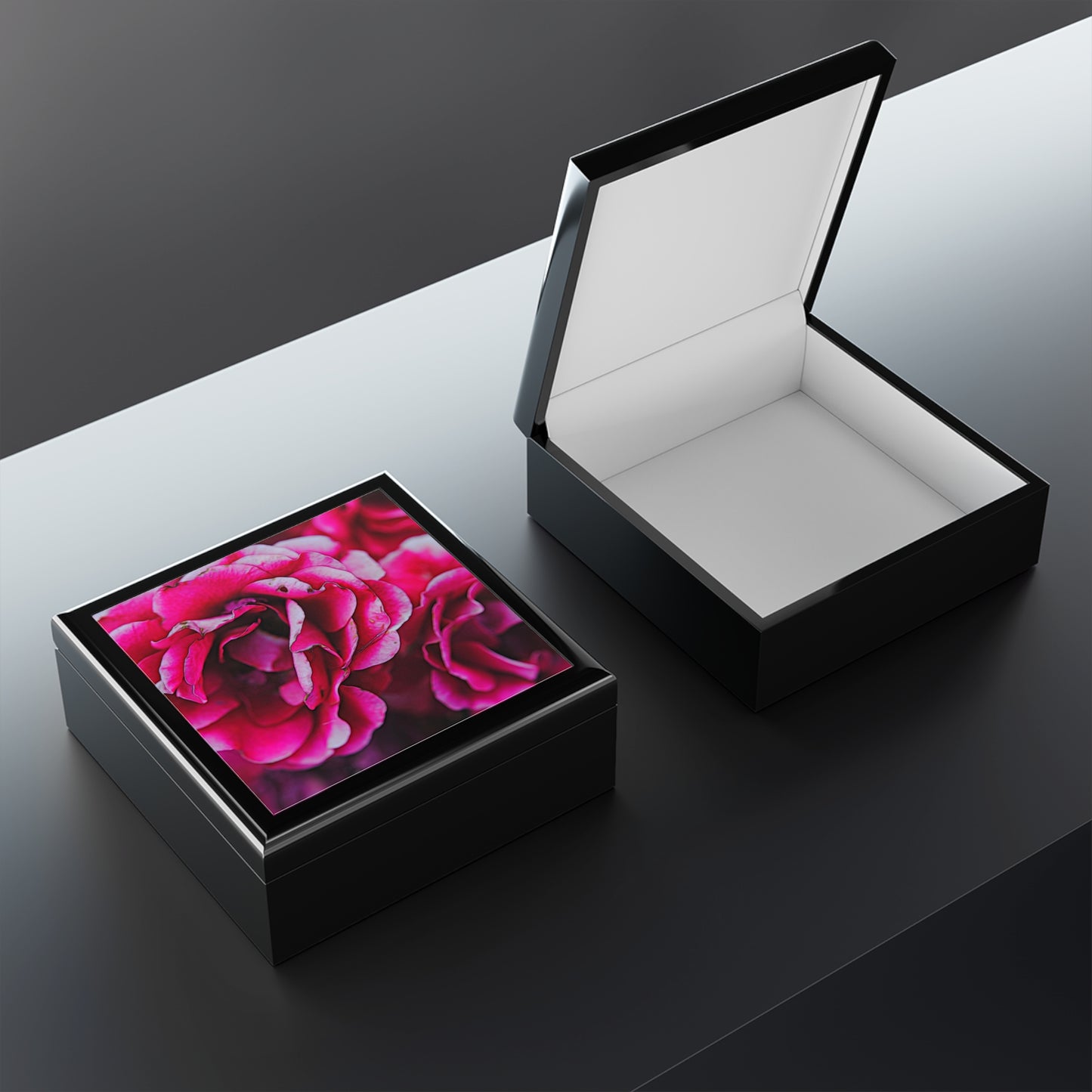 Dark Pink Flowers Jewelry Box