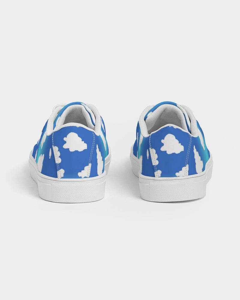 Clouds Pattern Women's Faux-Leather Sneaker