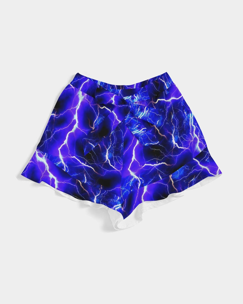 Blue Lightning Women's All-Over Print Ruffle Shorts