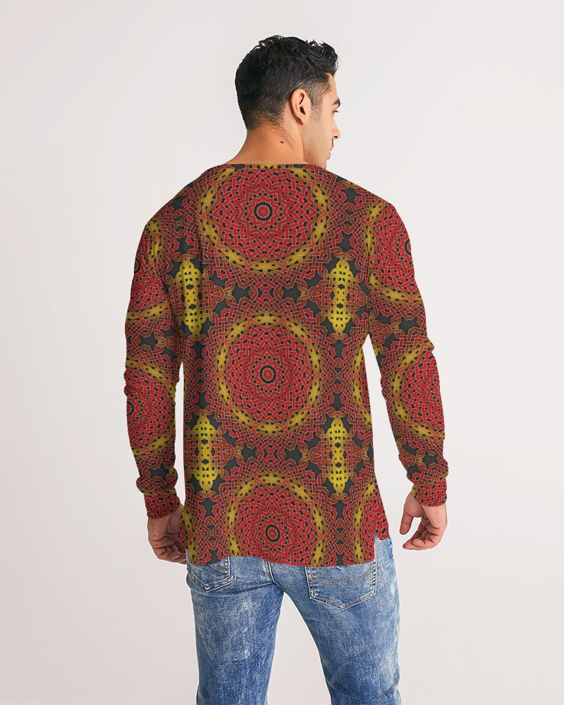 Celtic Orange Spiral Men's All-Over Print Long Sleeve Tee