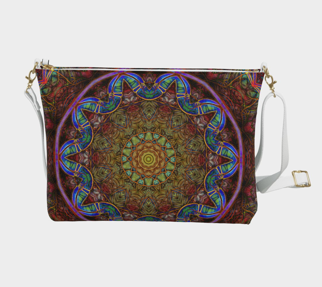 Blue Windy Abstract Vegan Crossbody Purse