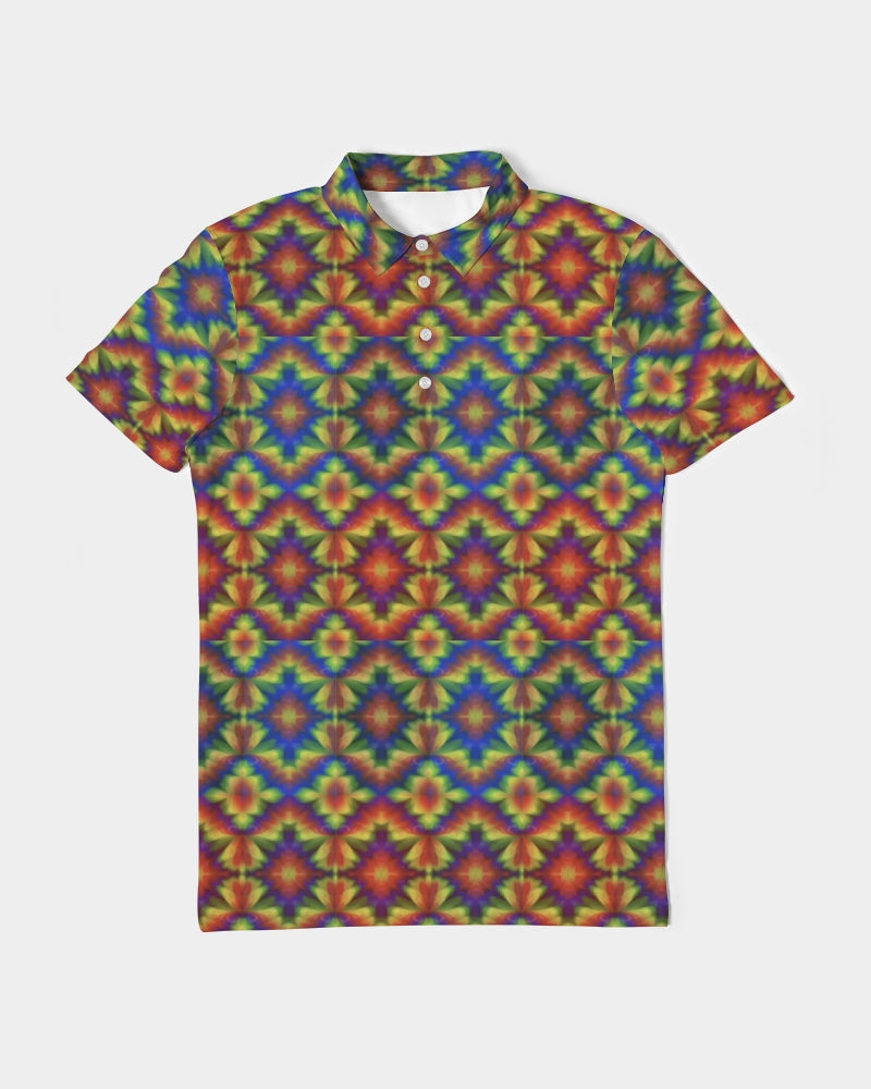 Carnival Kaleidoscope Men's All-Over Print Slim Fit Short Sleeve Polo