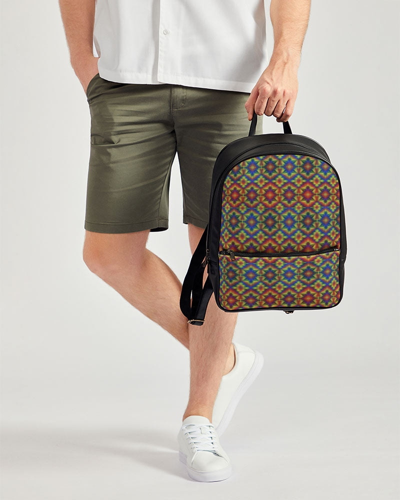 Carnival Kaleidoscope Classic Faux Leather Backpack