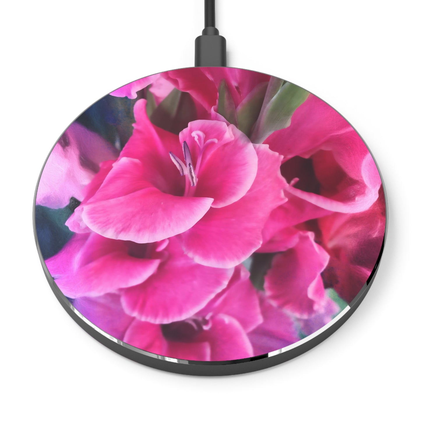 Dark Pink Gladiolas Wireless Charger