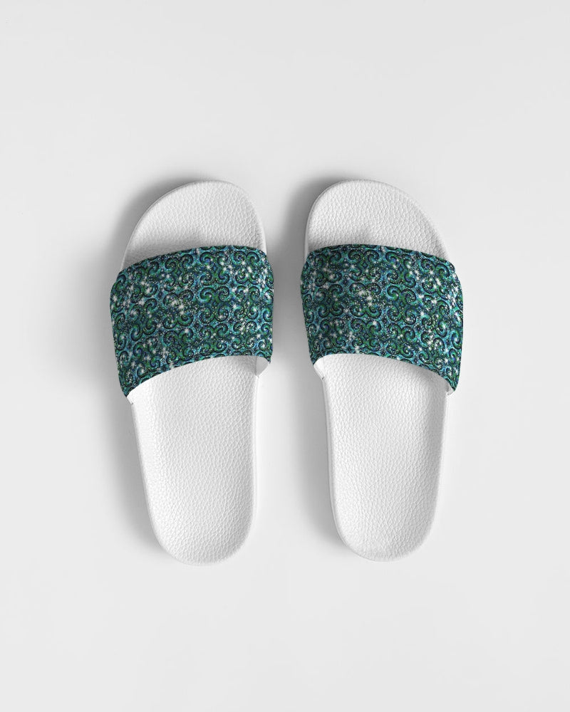 Blue Ice Sparkle Swirl Women's Slide Sandal