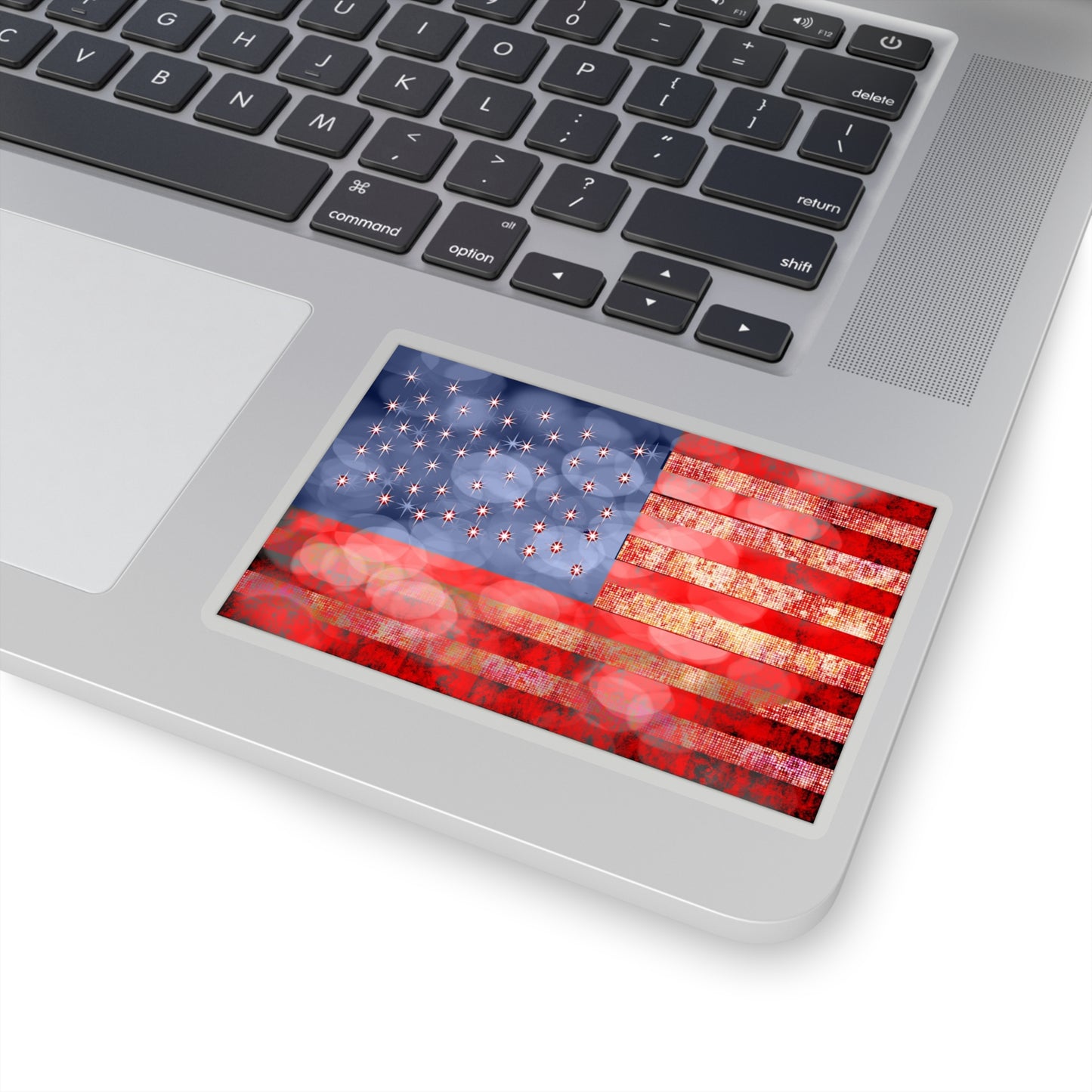 American Flag in Bokeh Kiss-Cut Stickers