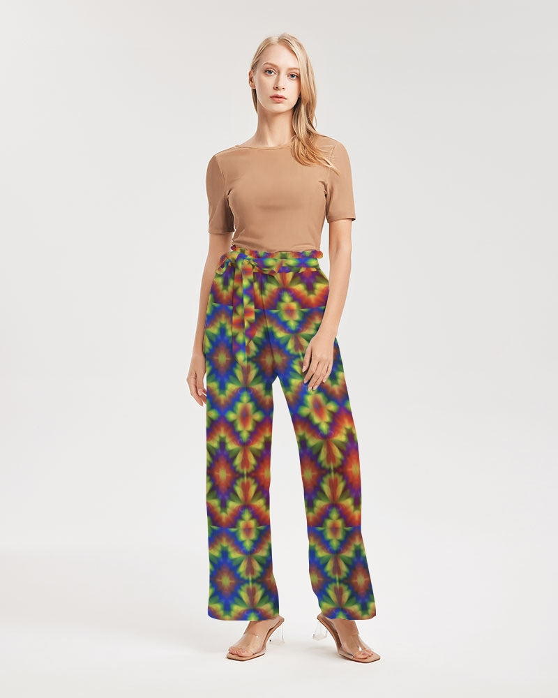 Carnival Kaleidoscope Women's All-Over Print High-Rise Wide Leg Pants