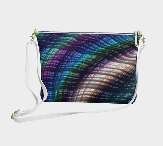 Candy Plaid Fractal Vegan Crossbody Purse