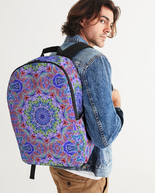 Blue Red Kaleidoscope Large Backpack