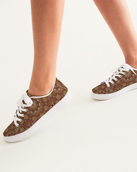 Checkered Star Geometry Women's Faux-Leather Sneaker