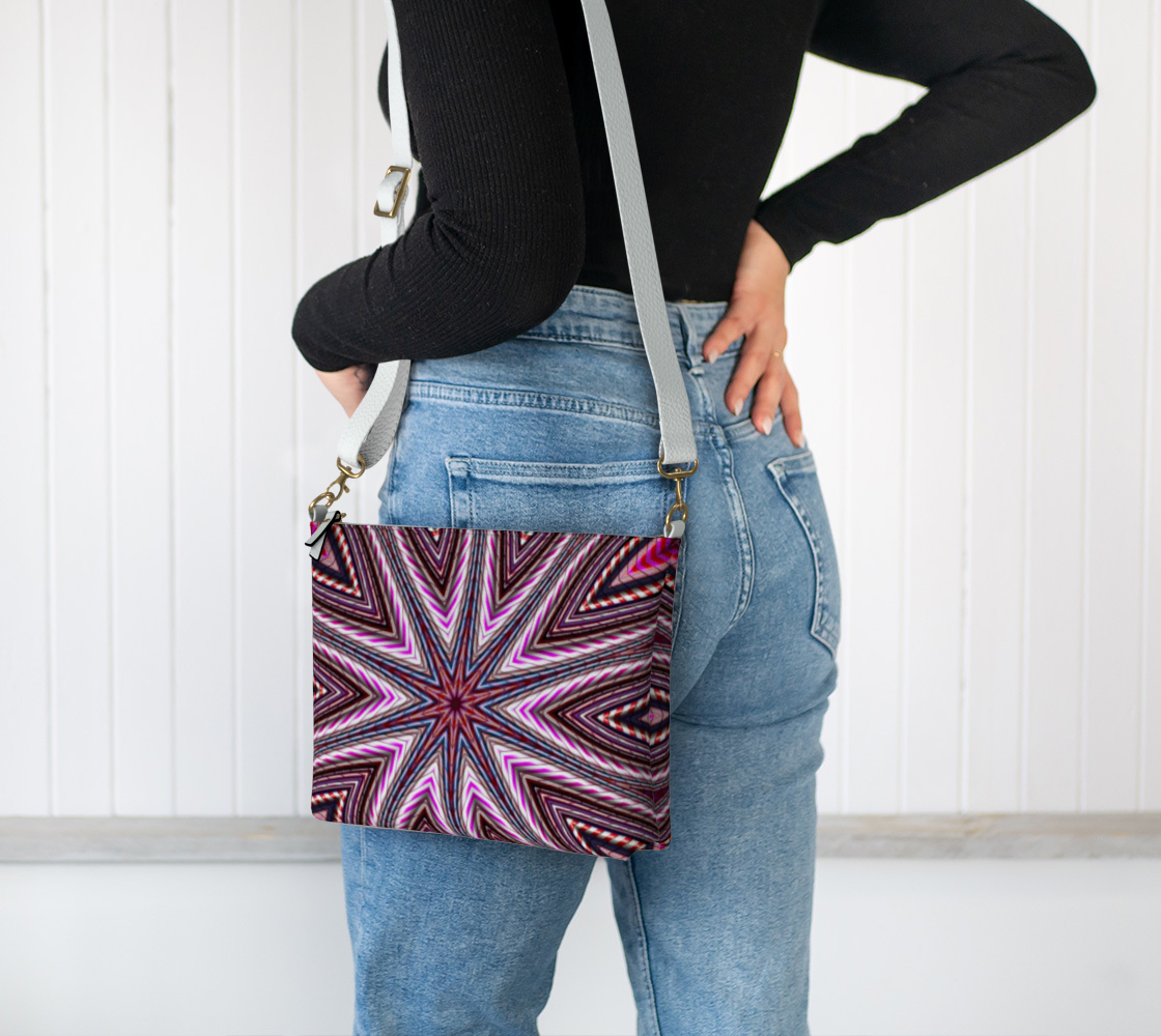 Candy Cane Kaleidoscope Vegan Crossbody Purse