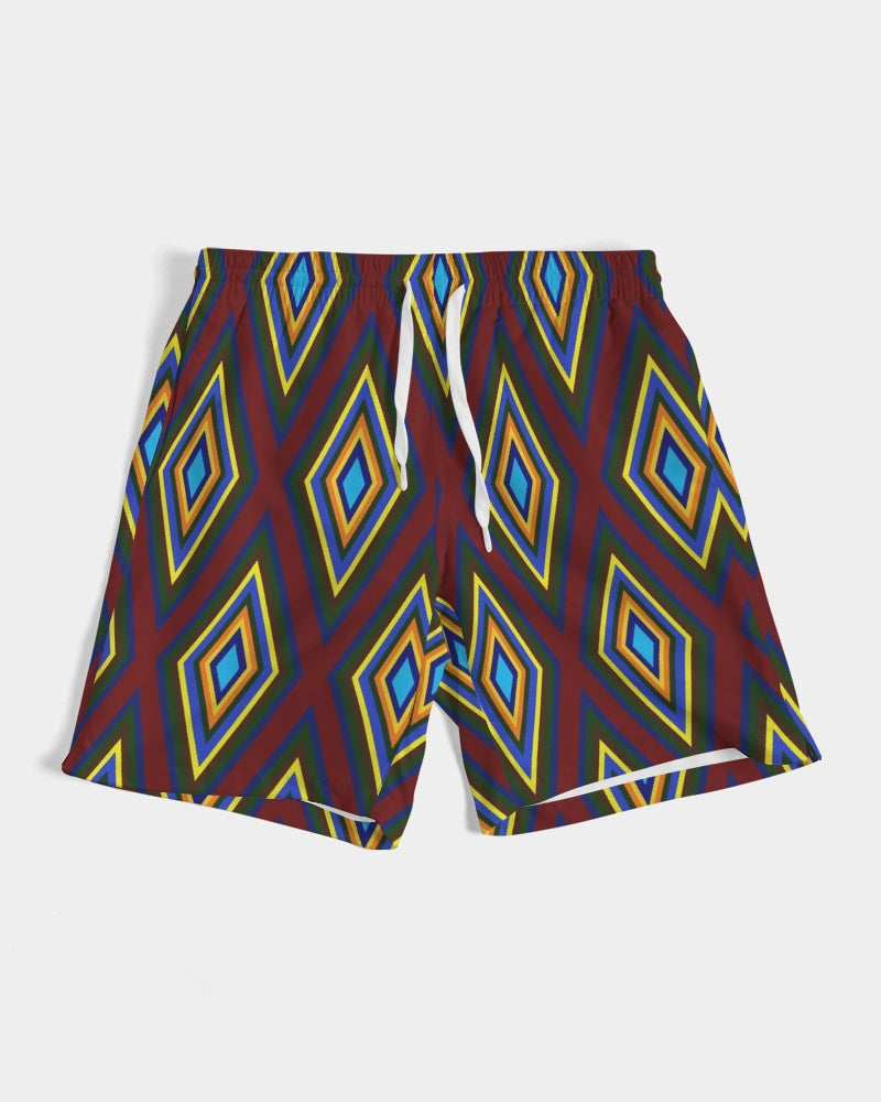 Colorful Diamonds Men's All-Over Print Swim Trunk