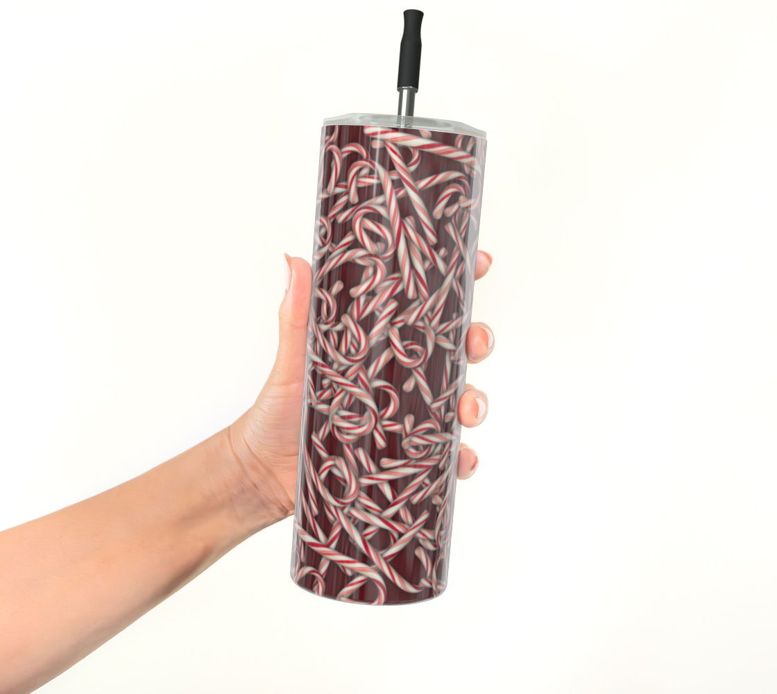 Candy Cane Pattern Stainless Steel Tumbler