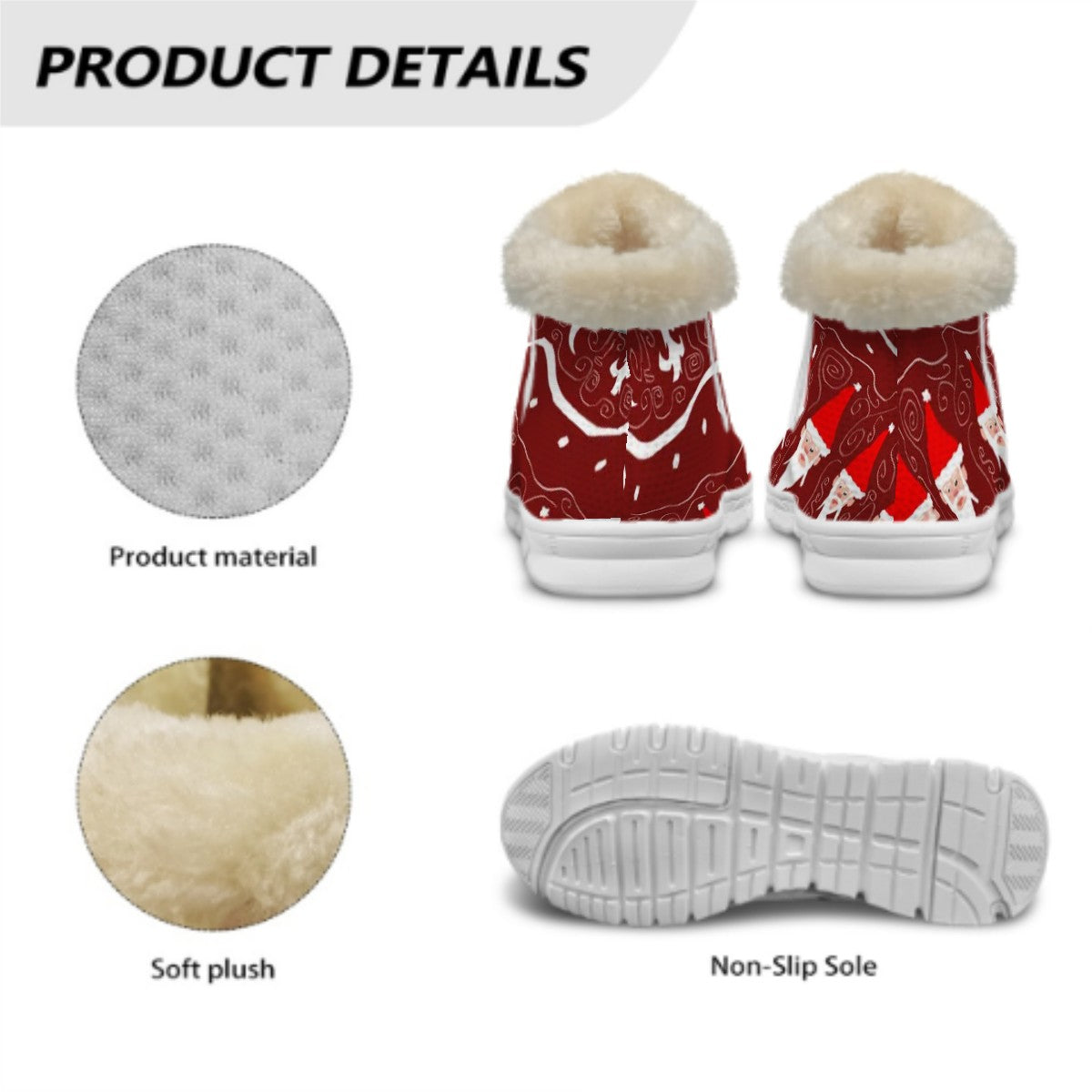 Snow Boots Bearded Santa Pattern