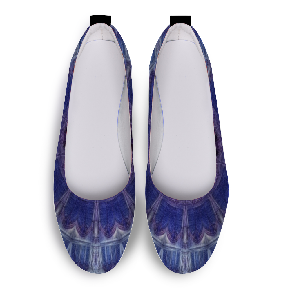 Blue Cathedral Kaleidoscope Custom Unisex Flat Shoes Leather Shoes Comfortable Round Toe Slip