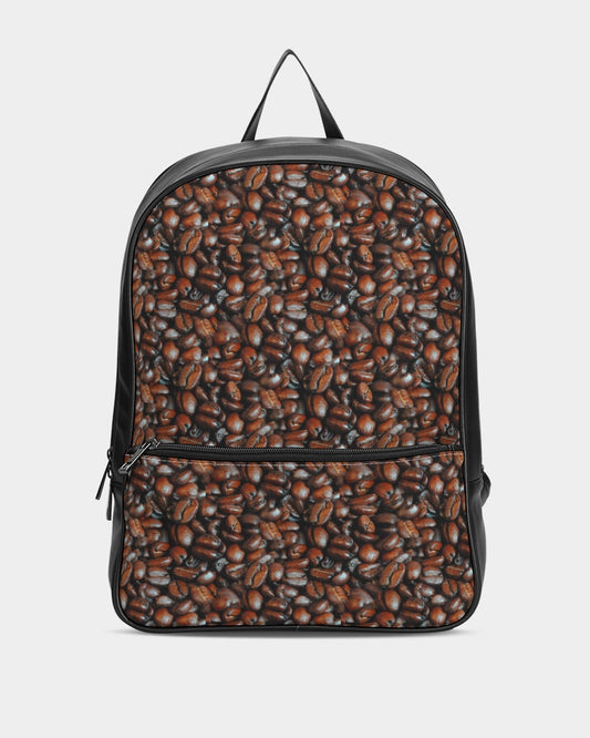 Coffee Bean Pattern Classic Faux Leather Backpack