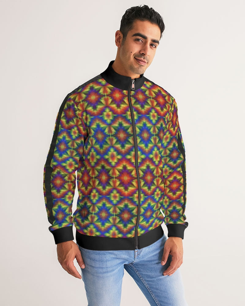 Carnival Kaleidoscope Men's All-Over Print Stripe Sleeve Track Jacket