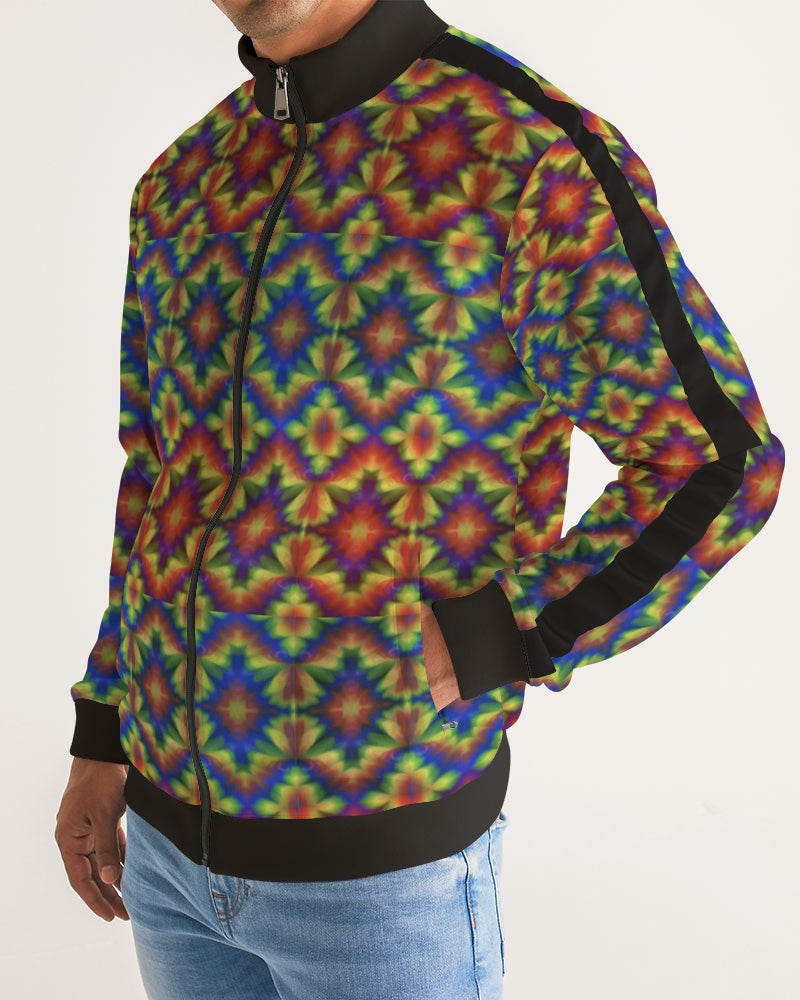 Carnival Kaleidoscope Men's All-Over Print Stripe Sleeve Track Jacket
