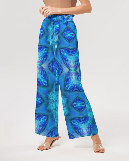 Blue Ocean Kaleidoscope Women's All-Over Print High-Rise Wide Leg Pants