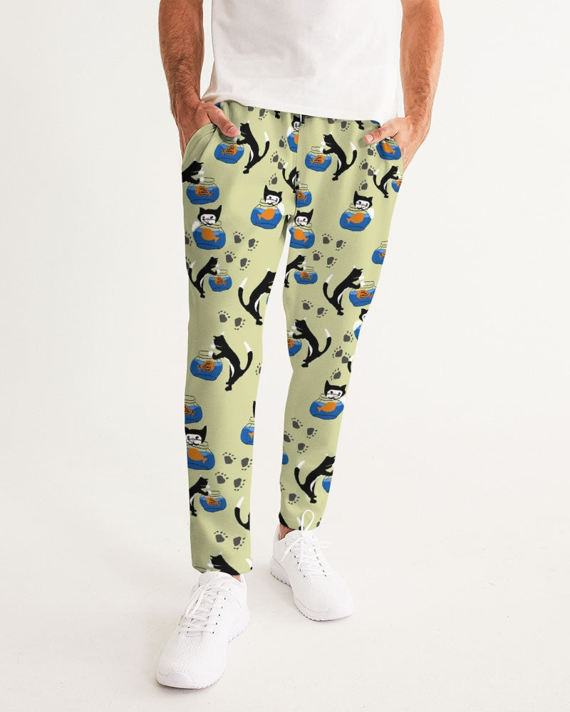 Cat and a Fishbowl Men's All-Over Print Joggers