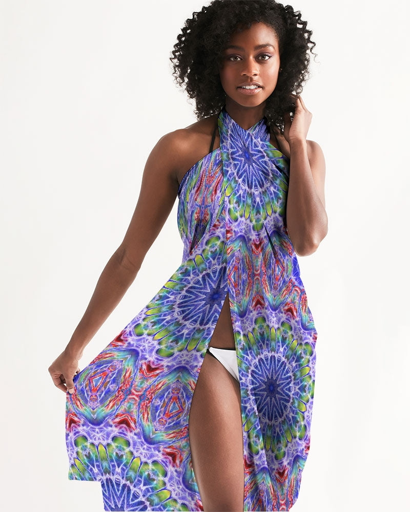 Blue Red Kaleidoscope All-Over Print Swim Cover Up