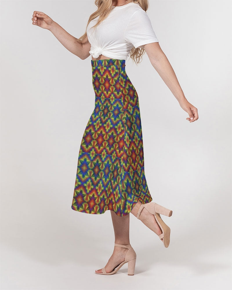 Carnival Kaleidoscope Women's All-Over Print A-Line Midi Skirt