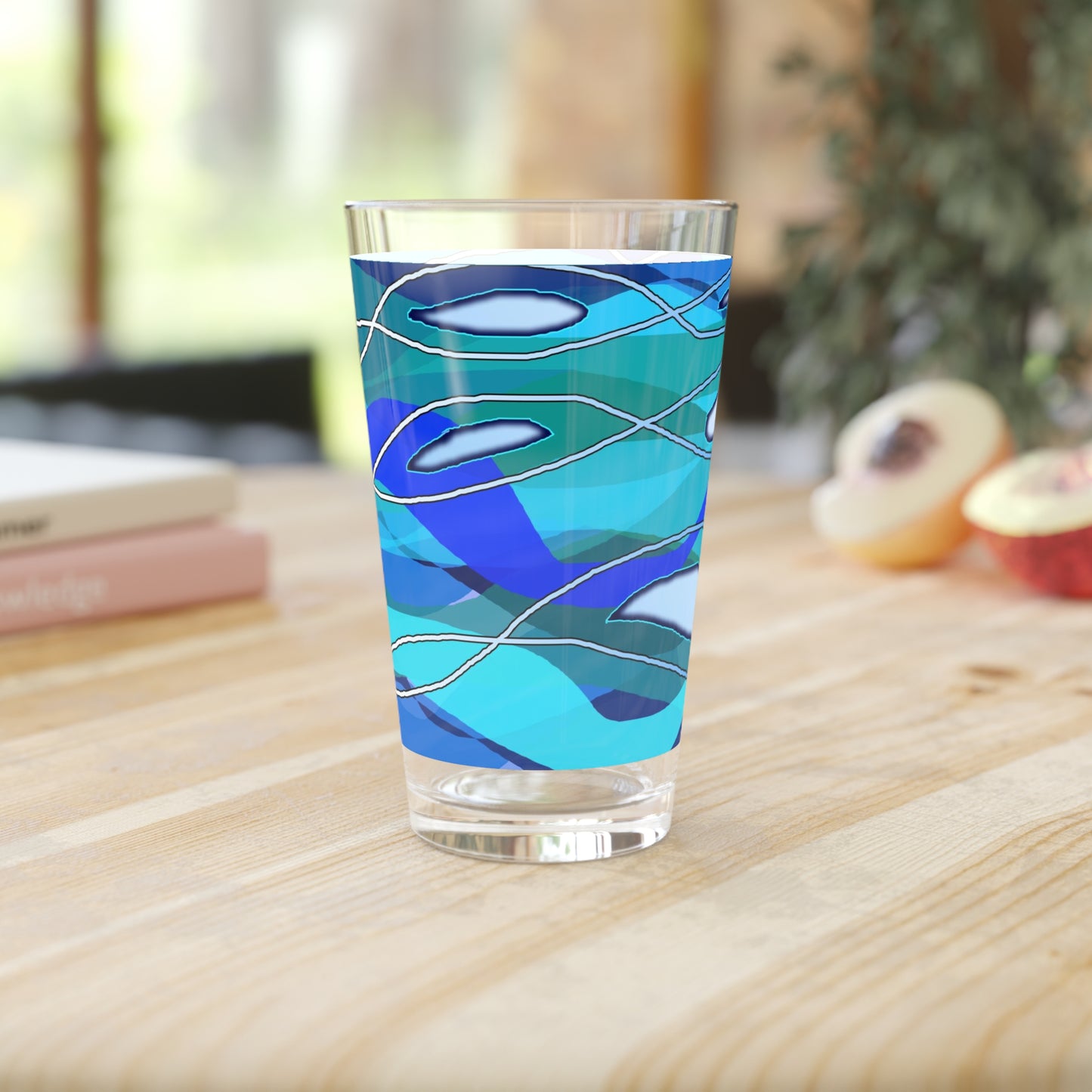 Wavy Blue Pint Glass, 16oz