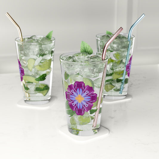 Fanciful Flowers 3 Pint Glass, 16oz