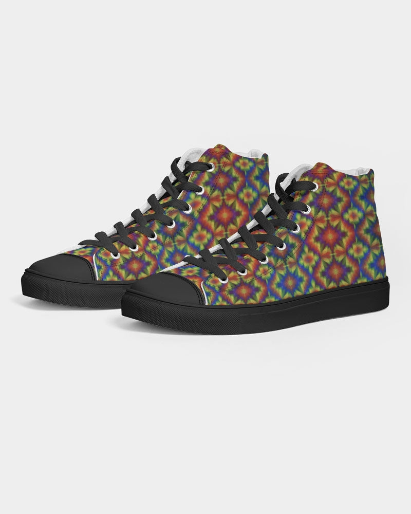 Carnival Kaleidoscope Women's Hightop Canvas Shoe - Black