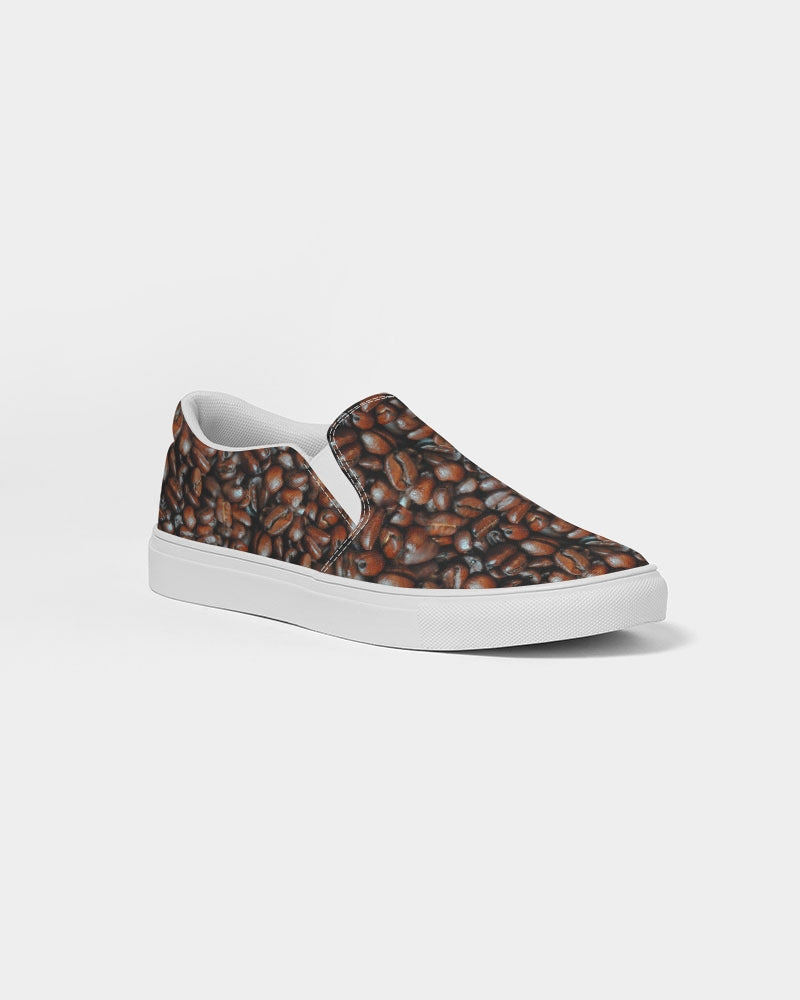 Coffee Bean Pattern Men's Slip-On Canvas Shoe