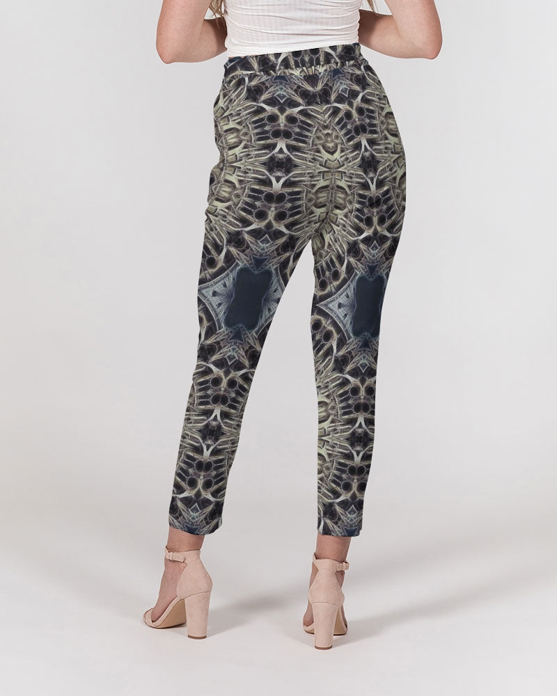 Cathedral Kaleidoscope Women's All-Over Print Belted Tapered Pants