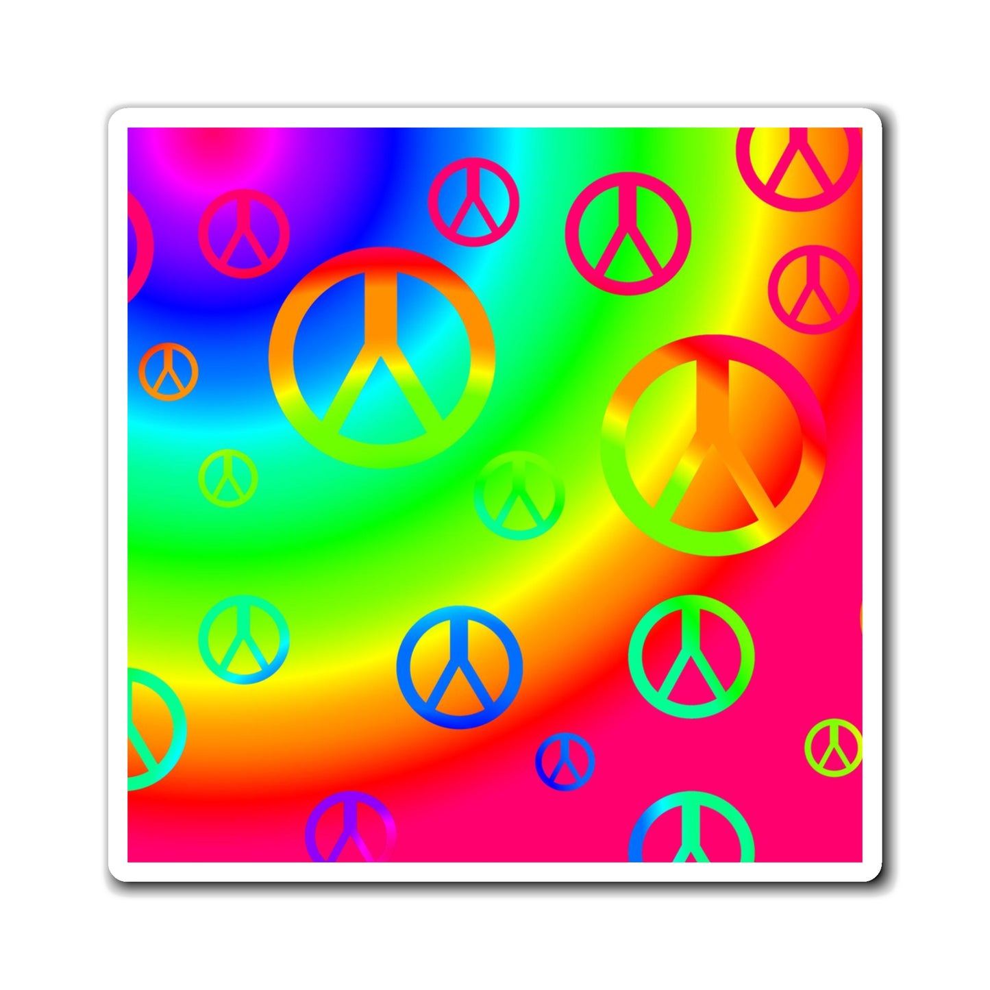 Rainbow Peace Signs Magnets