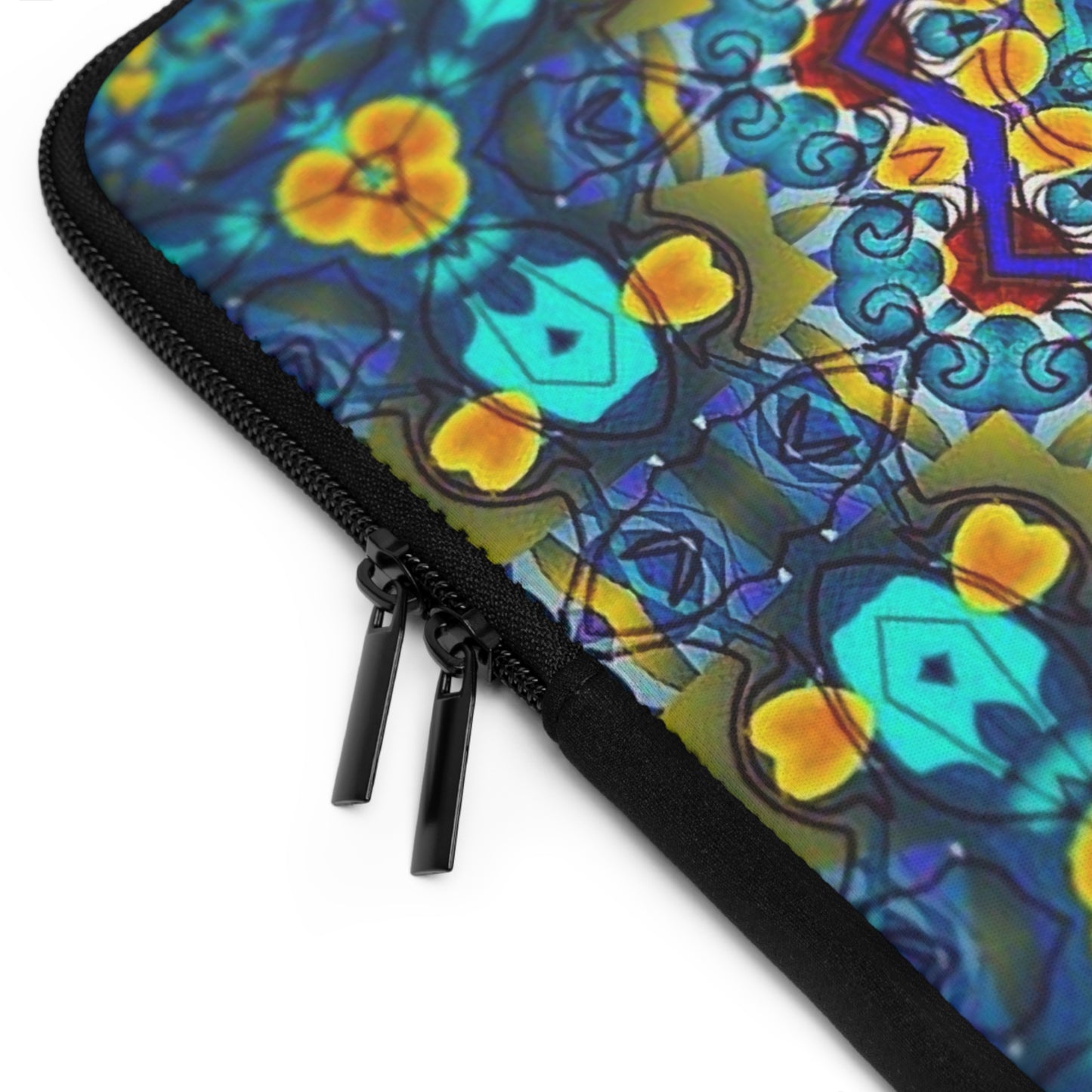 Blue Green Kaleidoscope Laptop Sleeve