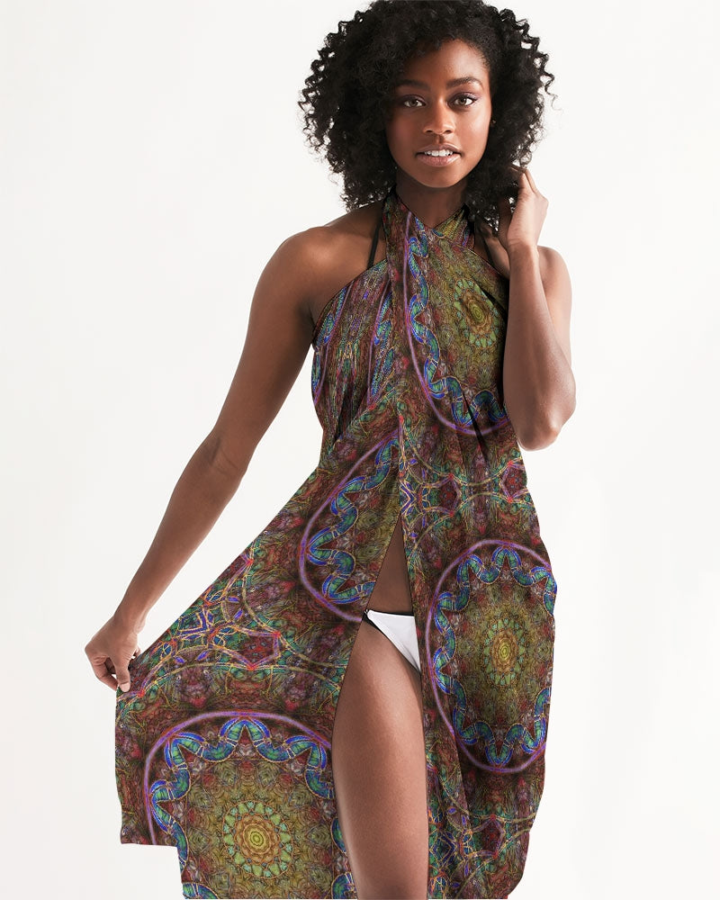 Blue Pink Windy Kaleidoscope All-Over Print Swim Cover Up