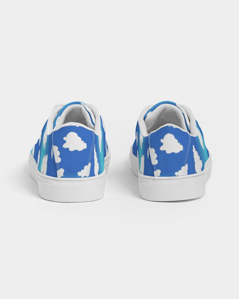 Clouds Pattern Men's Faux-Leather Sneaker