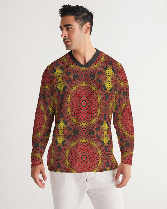 Celtic Orange Spiral Men's All-Over Print Long Sleeve Sports Jersey