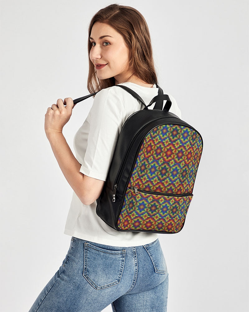 Carnival Kaleidoscope Classic Faux Leather Backpack